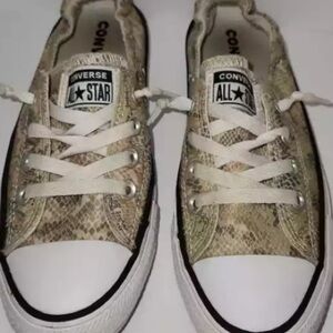 Women’s faux snake skin Converse Chuck Taylor’s Shoreline slip on shoes. Sz 7.